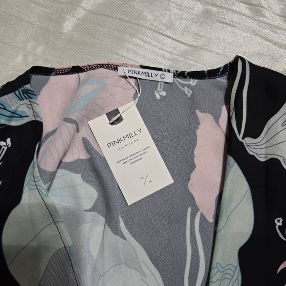 Floral Kimono Cardigan NWT! SizeL - Picture 4 of 6